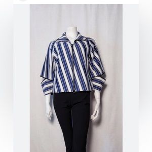 Striped Blue and White Women's Jacket